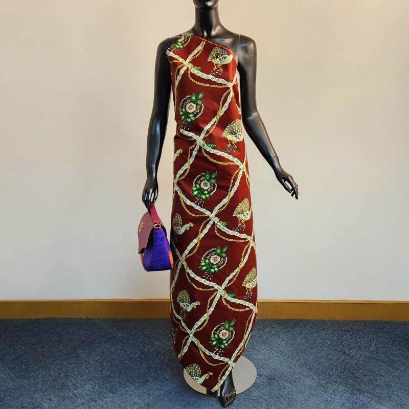 爪哇AVA300非洲蜡染零售原厂全棉6码件蜡布衣服J裙1子头巾布布料