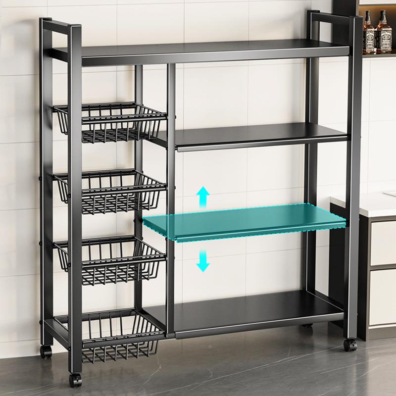 落地多储层蔬厨房多层菜锅具微波收纳炉多功能小推车物架架家用厨