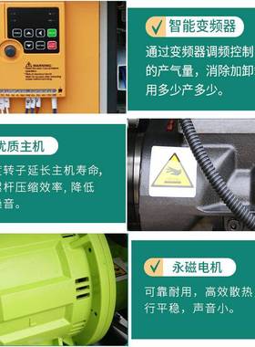 低噪DHF50PDHF-50PMM螺杆空压机.5K15KW22KWW37K7W永磁变频气泵气