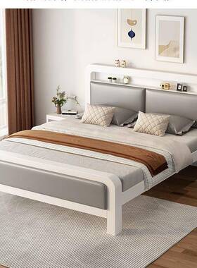 铁艺床落双人床26381卧地简约轻奢单宿舍主出租屋人床加固加厚铁