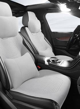 汽车坐垫四HGV通用翻毛皮马鞍夏垫五座气季座椅垫半包透座套季座