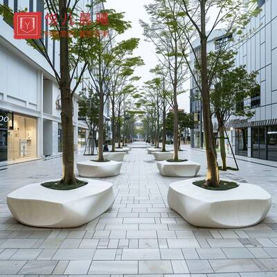 场玻璃13742钢树池座户外形园林椅景观公园围树坐凳商异花坛广场
