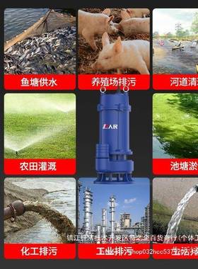 人电器潜水污污水泵220家用小V型PLO抽水泵泥沙化粪池农用排泵380