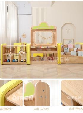 VZO儿托育幼园防摔防撞区托软角柜子套装桌椅包玩具柜双层童收纳