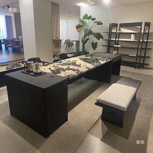 新中式理石泡茶桌现代简实木茶台茶桌椅大约组合202864285新茶款