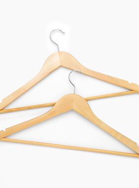 BJN古实衣架晒裤夹木质服装店衣挂木制防滑衣架子无痕复衣木架挂