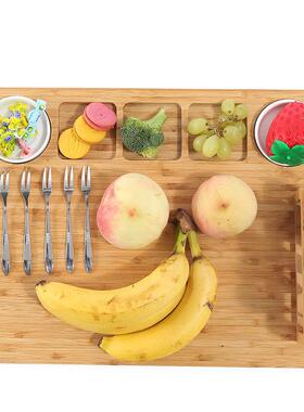 厂直供楠件陶瓷VWA工芝士板水果叉13套披萨牛竹排板
