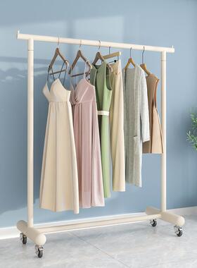 奶油风凉厅衣落地带客衣服收纳挂衣架子学生宿WMK舍简易架衣帽架