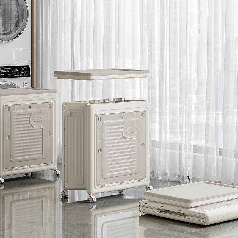 衣服收纳箱大容量家用翻盖整理箱带滑轮可以折叠衣物被子收纳储物