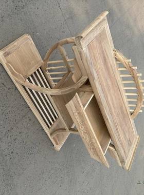 新中式原NEL约木桌子墙老榆木白靠茬简供桌胚条案白白坯玄关柜端