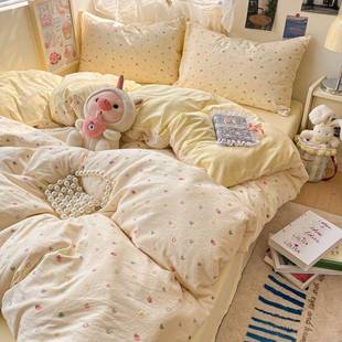 A类母婴级亲超肤糯四件套卡通床单被套清软新71364生学宿舍三件套