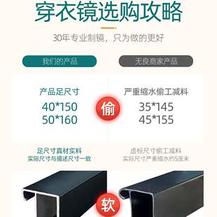 全身镜穿衣落地镜子家用壁挂贴墙网红女生卧室宿舍简约挂墙试衣镜