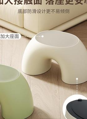 家用童防加厚彩虹矮凳子客厅滑圆板凳浴室儿卫间DUG生踩脚小凳子