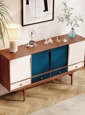 麦中IOM古风餐边丹柜拼户色樱桃木入玄关柜茶柜家用实水木储物收