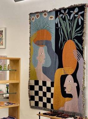 гоблен洛杉矶艺术家挂创毯意е沙饰发毯个性装毯99436毛毯