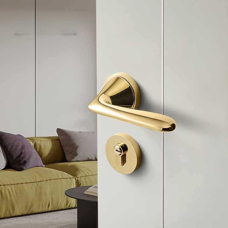 轻奢门门锁现A8-97代室内卧室木房门锁实分体简约磁吸静音锁门锁