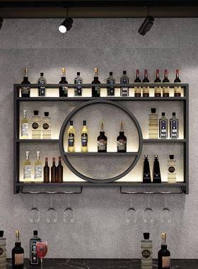 用铁艺吧台酒OOT架挂置墙酒柜酒吧物架红酒餐墙上家展示架厅壁挂