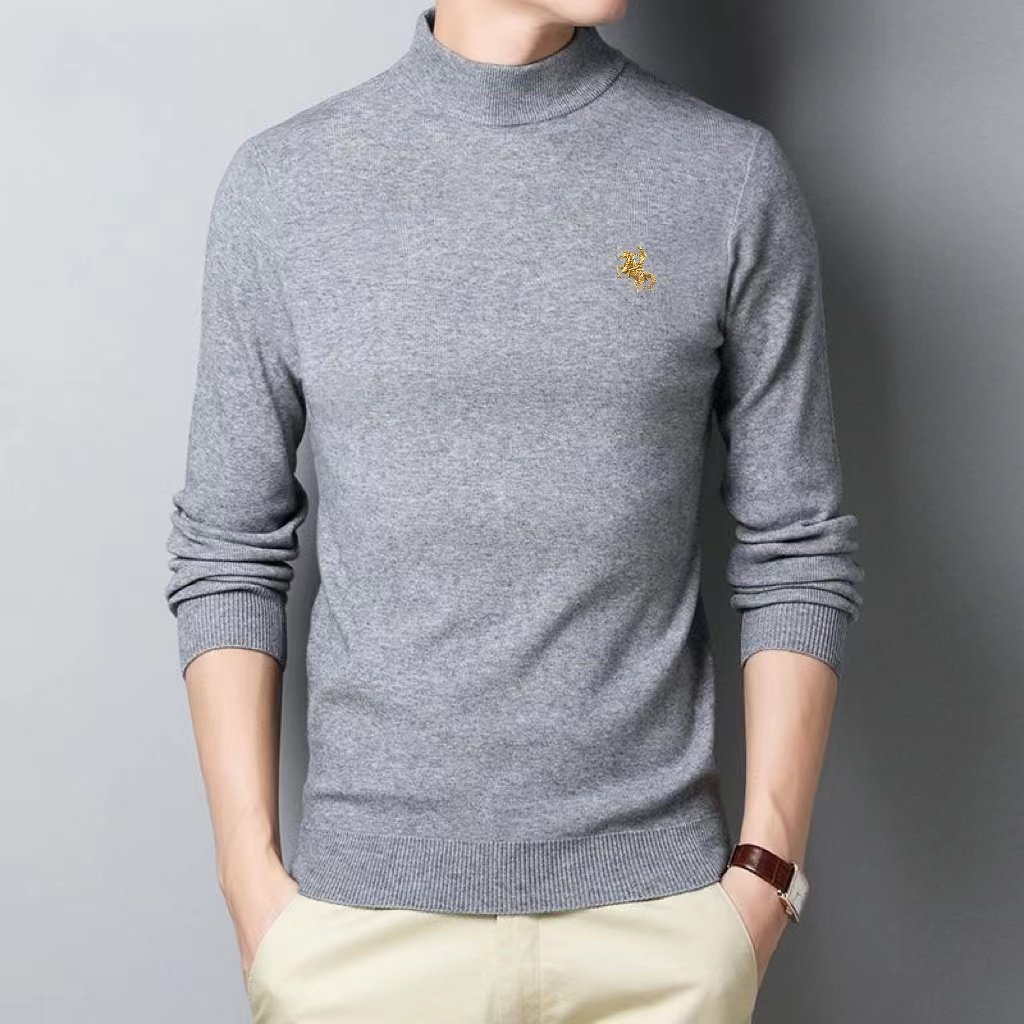 2025秋冬新款圆领情侣长袖毛衣打底衫