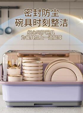 筷收纳盒碗柜AWI装餐碟具箱碗盘碗盖放碗家用厨带房沥水碗架置物