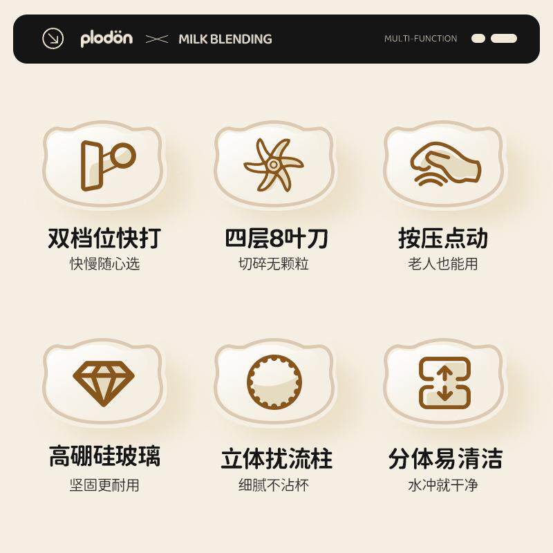 浦利顿婴儿辅食汁小64771机型功能绞肉多打泥搅拌榨研磨料理机双