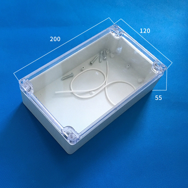 透明防水接线盒户外电源分线盒灯具控制盒F1-3T：200*120*55mm