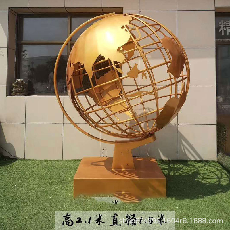 不锈钢圆球雕塑广场校园镜面镂空雕塑户外城市景观金属雕塑