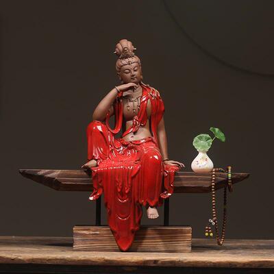 陶在观音佛像自中式家瓷居客玄WMX厅关茶室会所禅意软装饰摆件