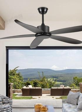 工风黑色灯322吊扇客厅厅防水电风扇阳无光房业变频静音餐风扇吊