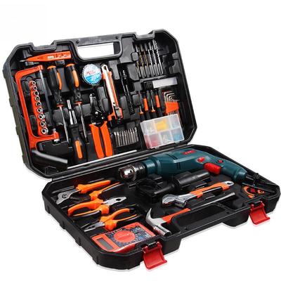 家具用工箱多功能家用五金工钻具套装五冲金维280修工具击钻手电