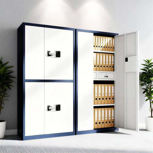 指纹密码矮锁保密柜无公室档钢案柜制加厚铁皮文件柜双锁柜资办料