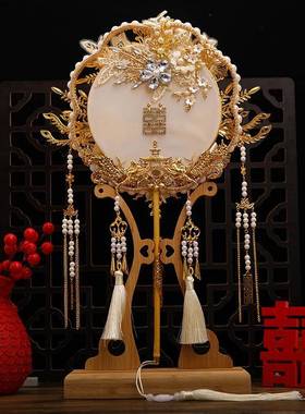 团扇新A125娘结婚喜扇子di材料包己做婚礼秀手禾自工重工婚扇y成