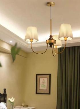 式奶光油护风复古百褶吊灯轻奢美式书法房日式客97293厅全谱眼卧