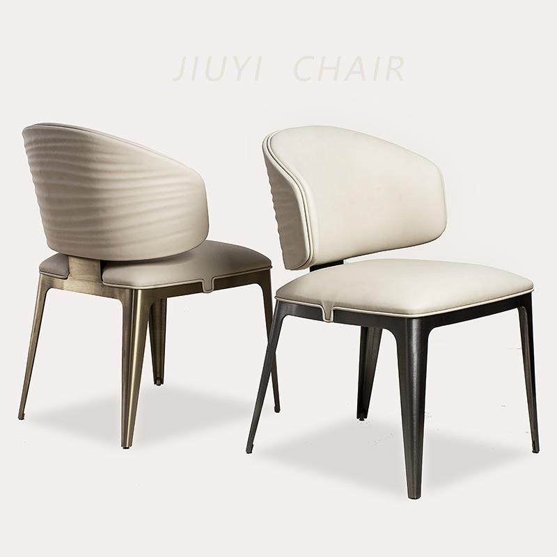 意式轻奢高端皮艺餐椅家用高级感简约设计师靠背休闲椅酒店餐厅椅,纺织面料/辅料/配套,纺织机械配件,淘宝优惠券,粉丝福利购,淘宝优惠卷