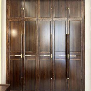 设计师款新中式全屋衣柜客厅乌金木储物柜别墅上门量尺大平层