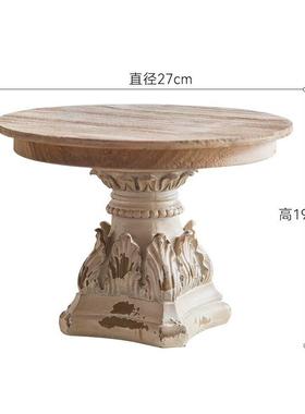 欧式复雕花托盘玄关餐台厅吧民古盘宿装饰雕刻置物托拍摄A2263道