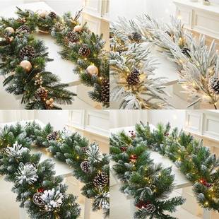 圣诞加植绒装 饰挂 饰品节带744藤条酒店商场门头楼梯扶手场景密装