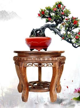 鸡高翅木增盆鱼缸奇花石底花瓶座石无品牌/头花架子实木摆件木座