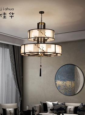 新中式吊灯厅客32272厅餐圆灯具形层别墅书双房酒楼工程灯