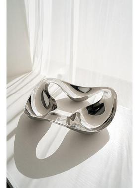 北欧in锈s风不钢3头碗果盘零食盘家居客厅果餐桌几茶MNX创意摆件