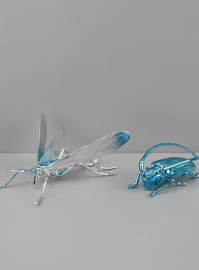 现代简金属电1370昆虫蜻蜓动物雕塑摆件家客厅卧室玄约关镀酒店居