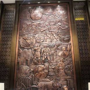 景定化制仿古铜版画锻铜F99JHJ9J浮雕壁画玄关中式紫铜黄铜法院文