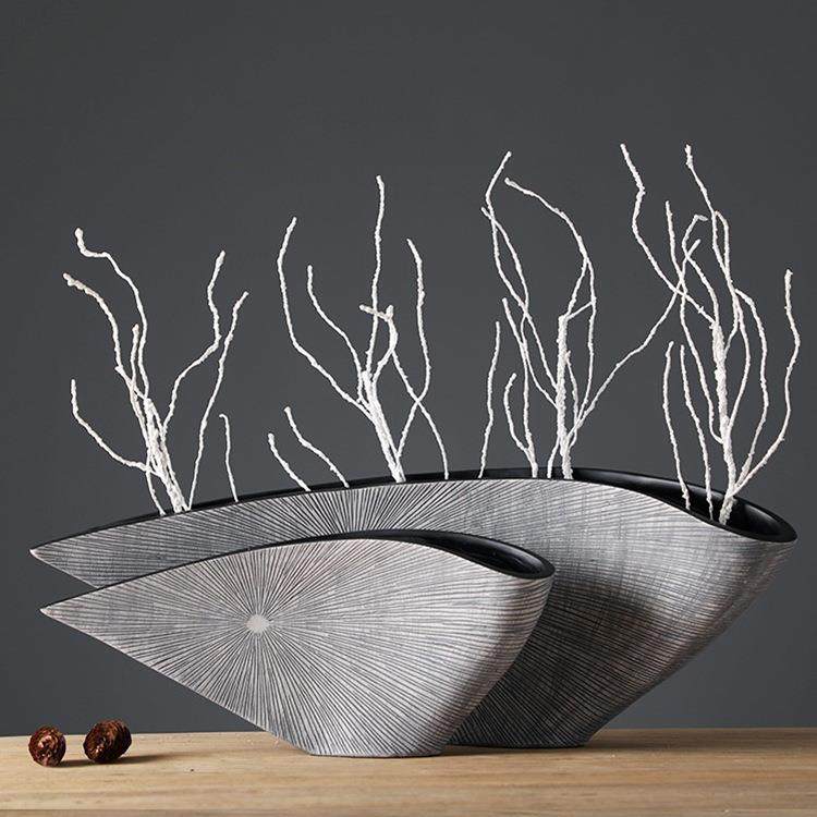 树脂花瓶斜直纹扇形桌面花器样板房酒店家居电视柜前台仿真花艺摆,畜牧/养殖物资,畜牧/养殖器械,淘宝优惠券,粉丝福利购,淘宝优惠卷