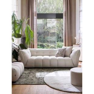 北欧网红设计师现代简约沙发家用客厅休息区奶油风小户型布艺沙发