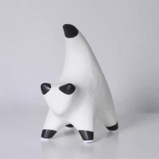 欧式 间 约黑件白条纹平面猫艺术摆玄关样简板ICP客厅茶几家居软装