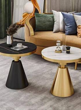 约现代小茶几发边几家用客62928厅理简角几北欧铁艺轻奢大石小圆