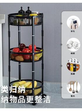 房小旋置物架风客厅零食水果纳架卧厨GQE室卫生间多功能折收叠小