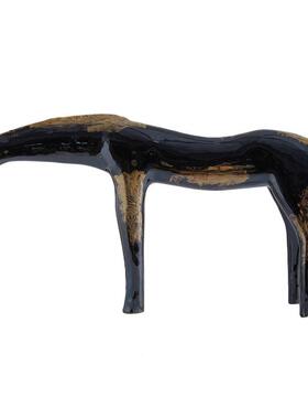 新中式鎏茶银陶瓷马摆件金错具茶陶瓷RZD壶套装软装宋式美学装银