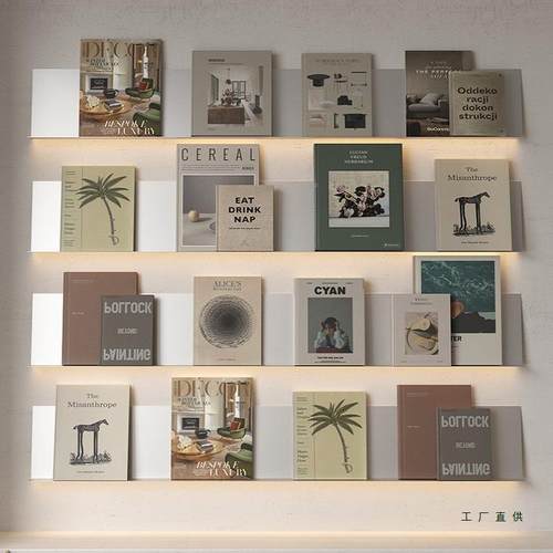 i面ns发隔光板墙不锈钢上墙置物985架展示架书架层板墙壁饰品杂志