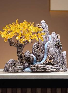 新流中式高山水家居摆件客厅玄关房茶高山流水饰几电视柜装乔迁新