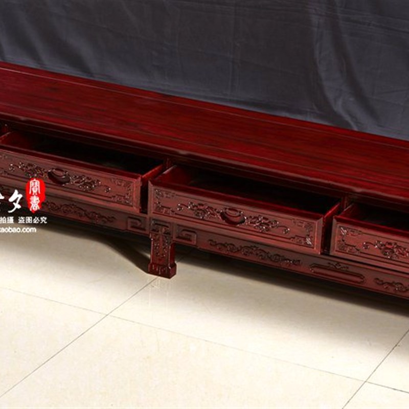 非洲酸枝木d中式仿古实木 红木家具 客厅视听柜子矮柜 地柜电视柜